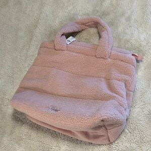 Pink Sherpa Tote Bag